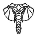 Decoración acrílica Origami cabeza de elefante