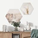 Hexagon Dibond Drømmende landskab med gangbro af træ - Imaginative