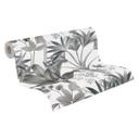 Papel pintado selva en estilo gráfico blanco y negro - Papel pintado no tejido hojas de palmera