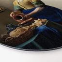 Wandcirkel Alu-Dibond Vermeer - Melkmeisje