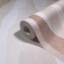 Papel pintado no tejido de rayas abstractas beige de aspecto gráfico moderno 