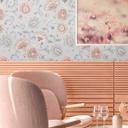 Klassisk blomstertapet grå pink - non-woven natur - plantetapet