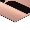 Geborsteld Alu-Dibond met goud-, zilver- & kopereffect - Hi - Typografie