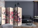 Skærm som rumdeler - Sakura i Shogun-haven, 3-delt