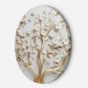 Rundt lærredsvægmaleri Gylden magnolieblomst Glamour 3D