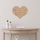 Decoración mural corazón - pájaro pareja amor - MDF naturaleza