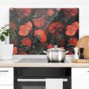 Crédence UN Designs - Fleurs rouges