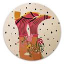 Cuadro de madera calcetín love meets flower power - Mokate - Redondo