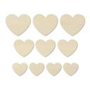 Decoración en madera chopo - set corazones (10 piezas)