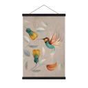 Póster de tela con motivo de pájaro - Colibrí - Marrón