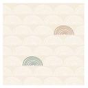 Azulejos Adhesivos Boho - abanico crema rojo marrón verde - lote de 12