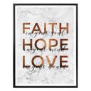 Póster con aspecto de cobre - Faith Hope Love