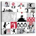 Canvasbillede, Banksy street art graffiti collage
