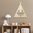 Decoración en madera álamo - tipi - ciervo