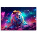 Canvas print neon løve abstraktion
