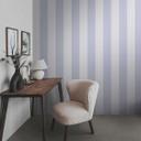 Papel pintado a rayas azul gris claro - Papel pintado no tejido con textura textil moderno & marino