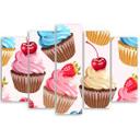 5 stykke lærredsprint Candy Cupcakes