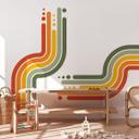 Wallsticker retro stribe form sæt (4 dele) | regnbuefarver