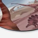 Vægcirkel Braun - I dinosaurernes land – print på aluminium (Alu-Dibond)