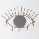 Wandspiegel Goldenes Auge mit Haken - Metall, Goldoptik - 60x42x5 cm