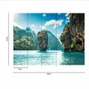 Bjerglandskab tapet ThailandIsland i turkisgrøn - non-woven tapet Designwalls 2 - 2,55 x 3,5 m
