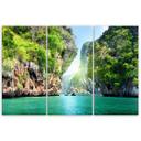 3 stykke lærred Print Tropical Beach Mountain