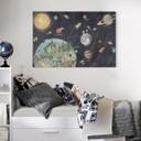 Canvas schilderij zonnestelsel met planeten en aarde - Ms Tiff
