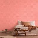Retro look tapet med prikker orange pink - Ikke-vævet tapet med grafisk mønster - struktureret tapet med afskalning og klæbning