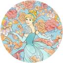 Selvklæbende non-woven tapet - Cinderella Pastel Dreams - 125 x 125 cm