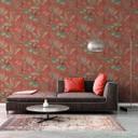 non-woven tapet med blandede blade farverigt - blomstret tapet orange pink grøn