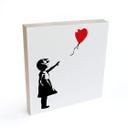 Træbillede til at stå - Banksy - Girl with the red balloon