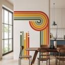 Wallsticker retro halvbue | regnbuefarver
