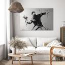 Geborsteld Alu-Dibond met goud-, zilver- & kopereffect - De Bloemenwerper - Banksy