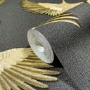 grafisk tapet, non-woven tapet Kumano sort, guld