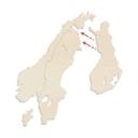 Trædekoration - Poppelfinér - Kort over Skandinavien