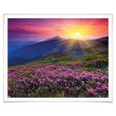 Póster Puesta de sol en la montaña