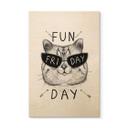 Cuadro de madera gato con gafas de sol - Fun Friday Cat - Korenkova