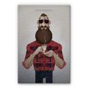 Dibond Schilderij met zilver effect Braun - Lumbersexual