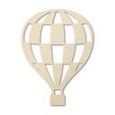 Decoración en madera de álamo - globo aerostático a cuadros