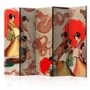 Screen room divider - Gåture i Kyoto: Geisha, 3-delt