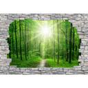 Fototapet - 3D Skov og mur