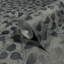 Papel pintado no tejido hojas, hormigón naturaleza floral en gris