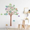 Sticker mural - Arbres avec animaux (bicolore)