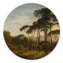 Cuadro de madera Voogd - Paisaje italiano con pinos paraguas - Redondo