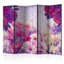 Paravent, Raumteiler freistehend, Trennwand - Flowers Memories II, 5-teilig - einseitig bedruckt - 225x172 cm