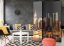 Screen room divider - New York i skumringen, 3-delt - 135x172 cm