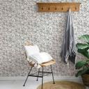 Papel pintado no tejido, papel pintado motivo floral La Terrasse gris