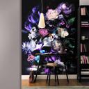 Fototapet Fototapet med stort blomstermønster Lilla,Blomster 2.70 x 2.12 m