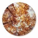 Plateau de table en verre - Feuilles dorées - Rond