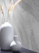 Papel pintado no tejido de aspecto ondulado artístico y ondulado gris